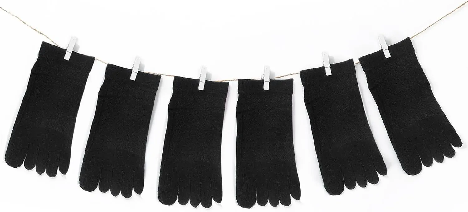 Bencailor 6 Pairs Women Toe Socks Cotton Compression Anklelow Cut Five Toe Sock for Women Men Kids Athletic Running