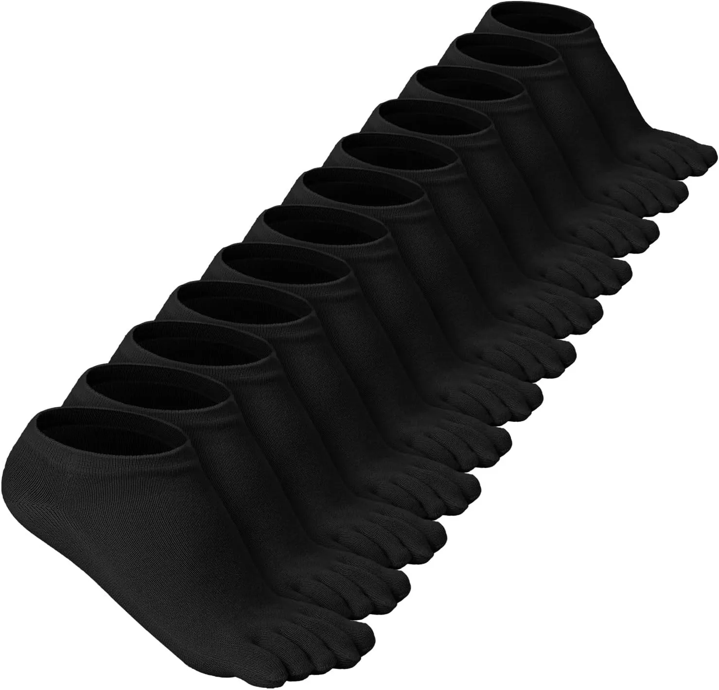 Bencailor 6 Pairs Women Toe Socks Cotton Compression Anklelow Cut Five Toe Sock for Women Men Kids Athletic Running