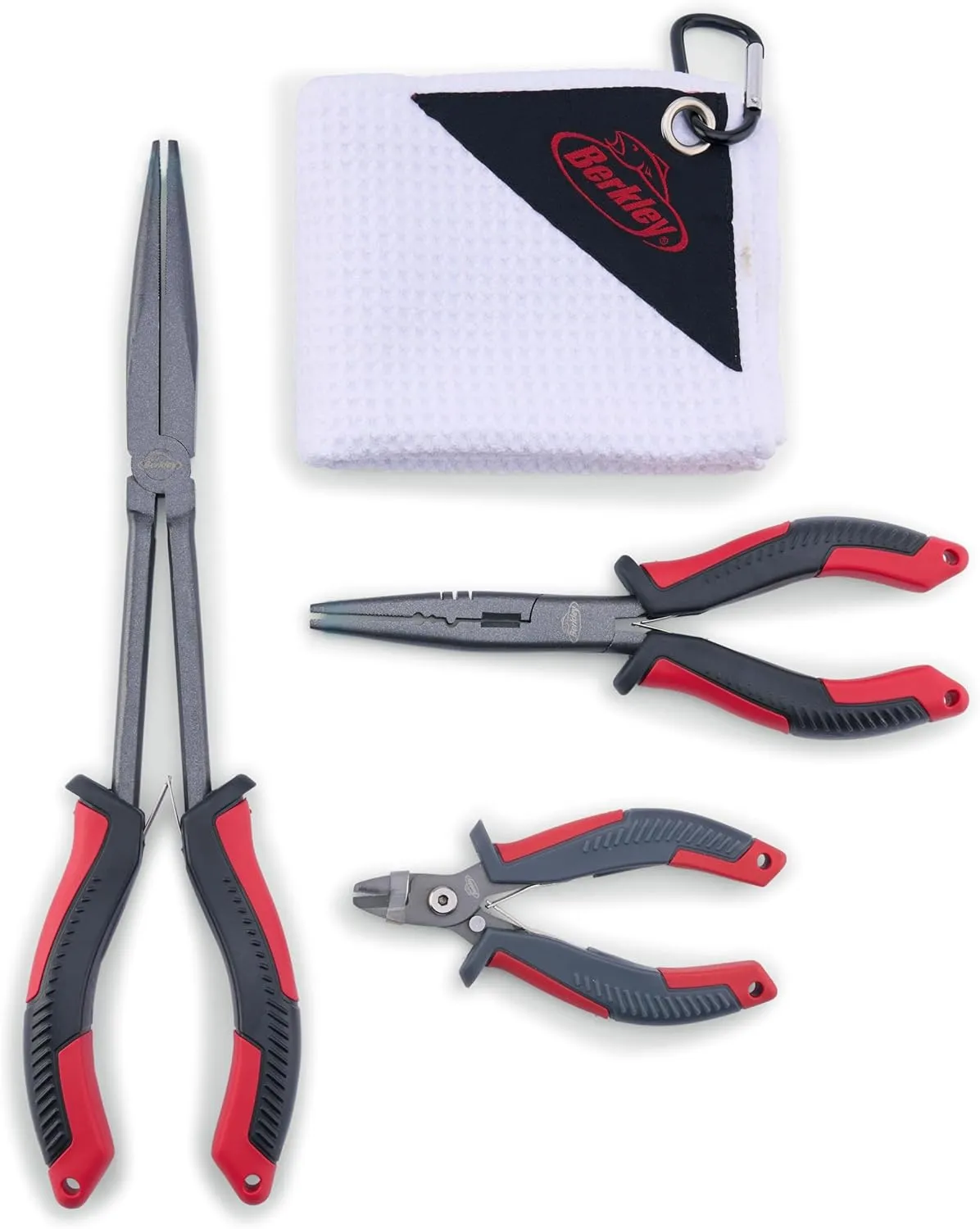 Berkley Angler’s Essential Plier Kit, Includes 11” Berkley XCD Pliers, 6” XCD Straight-Nose Pliers, XCD Superline Cutter and Microfiber Towel