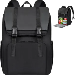 BERTASCHE Laptop Backpack 17.3 inch with Cooler Lunch Box, Work Backpack for Lunch College Business, Water Resistant Large Computer Backpack for Men Women