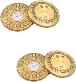 BESPORTBLE 2pcs Portable Feng Shui Compass for Outdoor Navigation and Geology Demonstration Chic Desktop Decoration for Hiking and Camping Activities