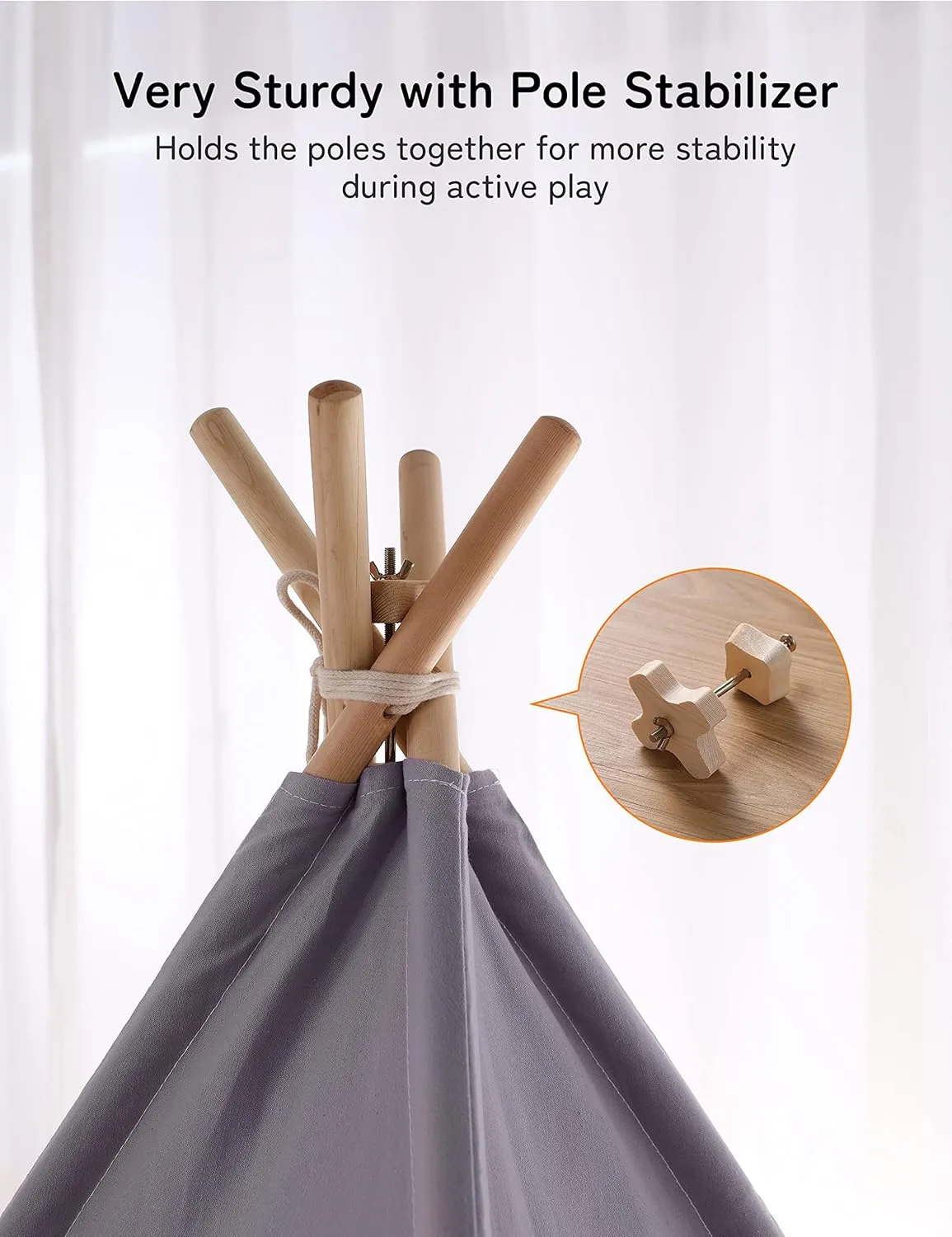 besrey Teepee Tent for Kids with Light & Mat, Toddler Tents Indoor Play Tent Playhouse, Toddler Tipi Cotton, tee Pee Tents for Kids Indoor, Boys & Girls Teepee,Children Room Playhouse