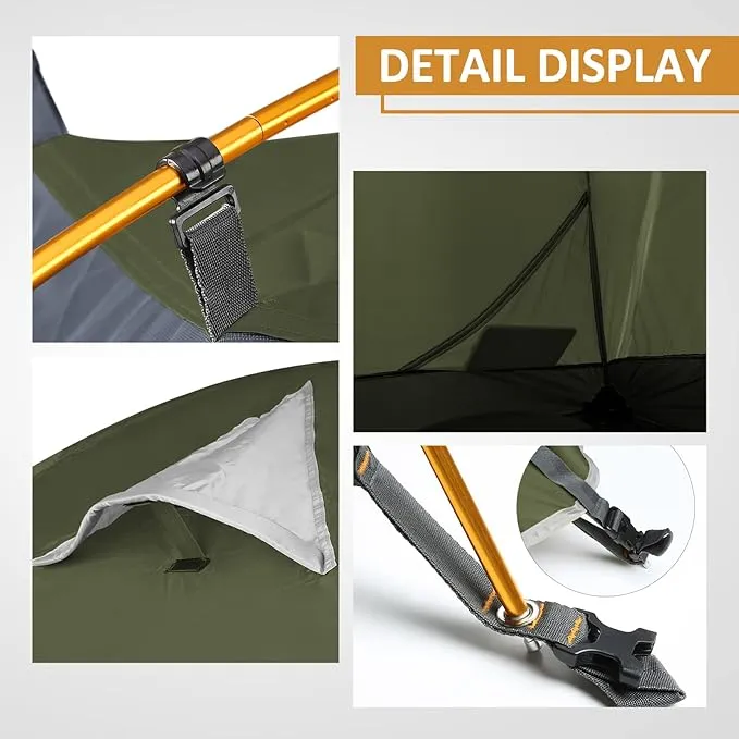 Bessport Camping Tent 1/2/3/4 Person Tent Waterproof Two Doors Backpacking Tent Easy Setup Lightweight for Outdoor, Hiking Mountaineering Travel