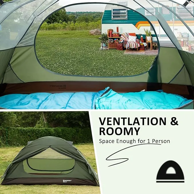 Bessport Camping Tent 1/2/3/4 Person Tent Waterproof Two Doors Backpacking Tent Easy Setup Lightweight for Outdoor, Hiking Mountaineering Travel