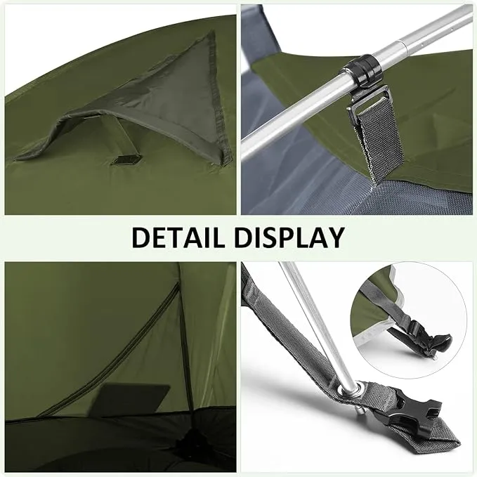 Bessport Camping Tent 1/2/3/4 Person Tent Waterproof Two Doors Backpacking Tent Easy Setup Lightweight for Outdoor, Hiking Mountaineering Travel
