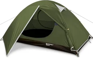 Bessport Camping Tent 1/2/3/4 Person Tent Waterproof Two Doors Backpacking Tent Easy Setup Lightweight for Outdoor, Hiking Mountaineering Travel