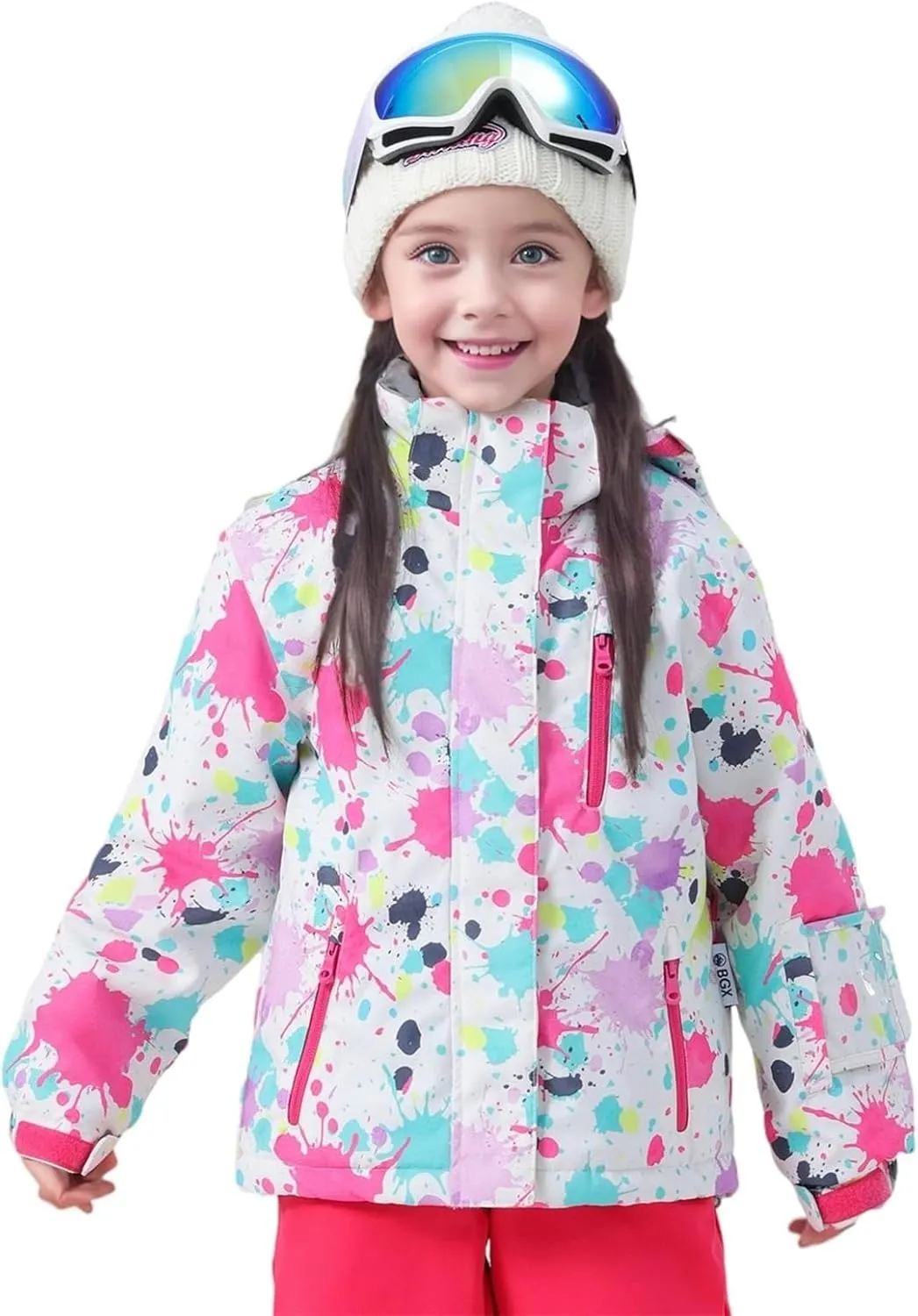 BGX Bluemagic Girl's Waterproof Ski Snow Jacket Windproof Winter Jacket Coats Outdoor Snowboarding with Hood