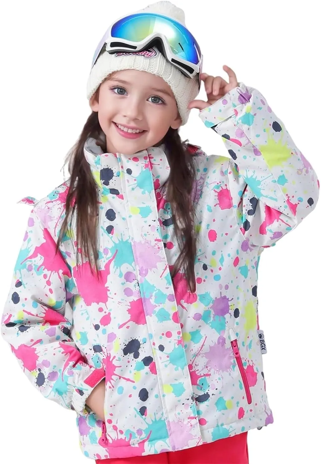 BGX Bluemagic Girl's Waterproof Ski Snow Jacket Windproof Winter Jacket Coats Outdoor Snowboarding with Hood