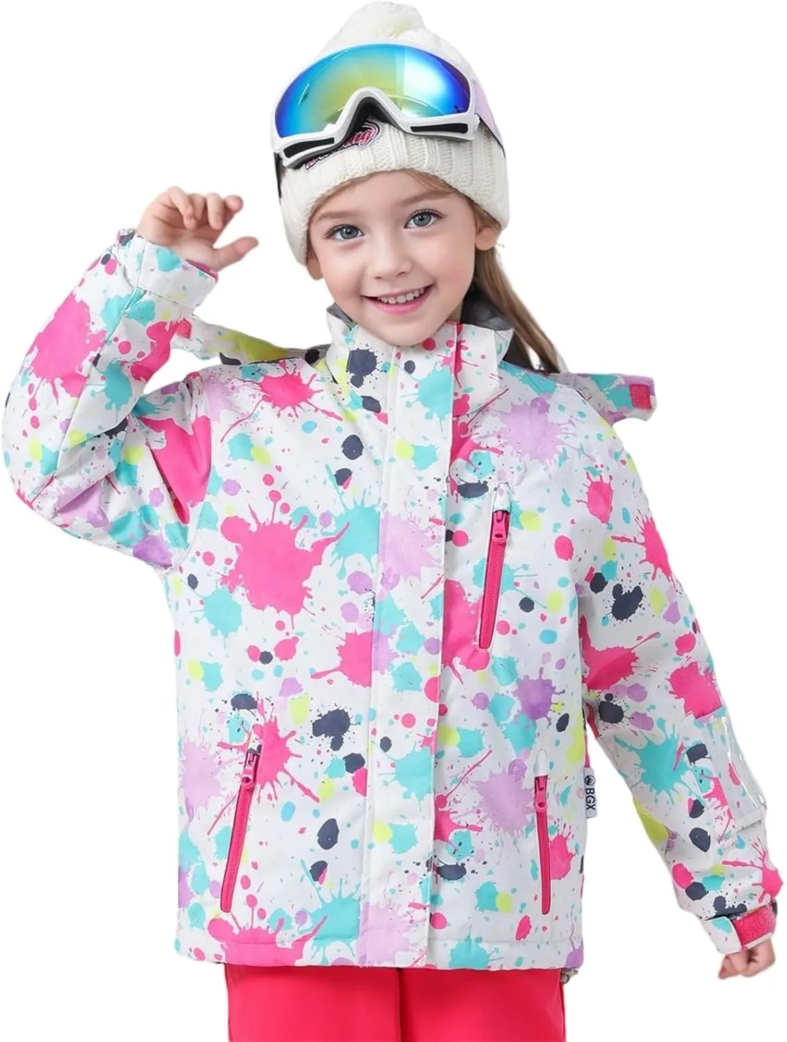 BGX Bluemagic Girl's Waterproof Ski Snow Jacket Windproof Winter Jacket Coats Outdoor Snowboarding with Hood