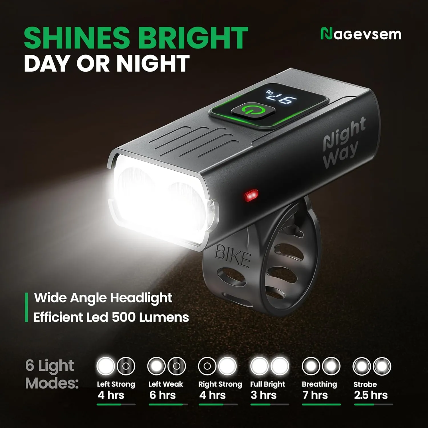 Bike Lights Set LED Super Bright Rechargeable USB-C Headlight Front and Back Light Kit for Night Riding in Mountain 6 4 Light Modes Waterproof Gift for Men Women Boys Kids Black