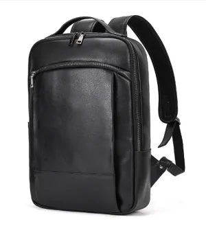 Black Pebbled Leather | Laptop Backpack