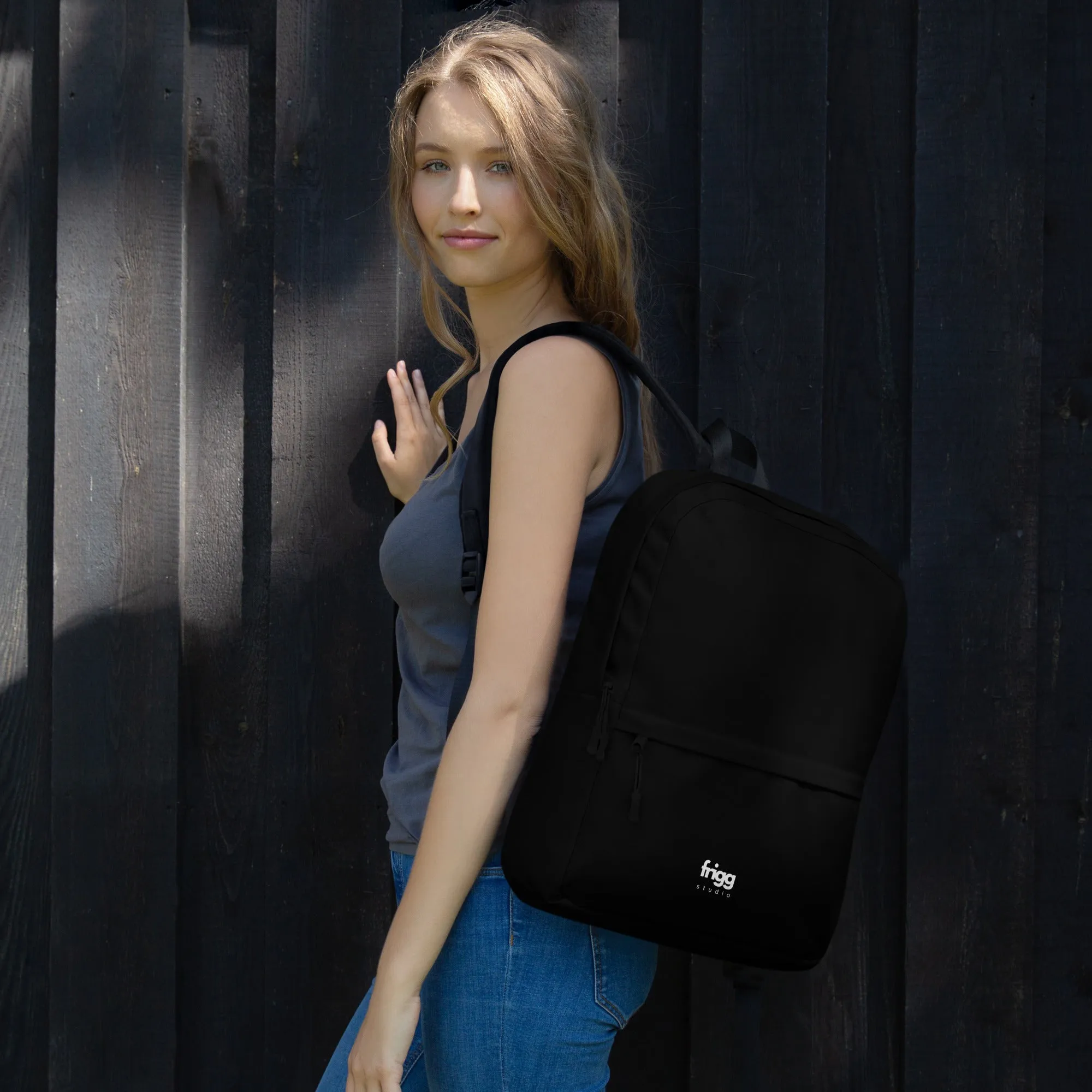 BLACK - WATER-RESISTANT BACKPACK WITH LAPTOP POCKET