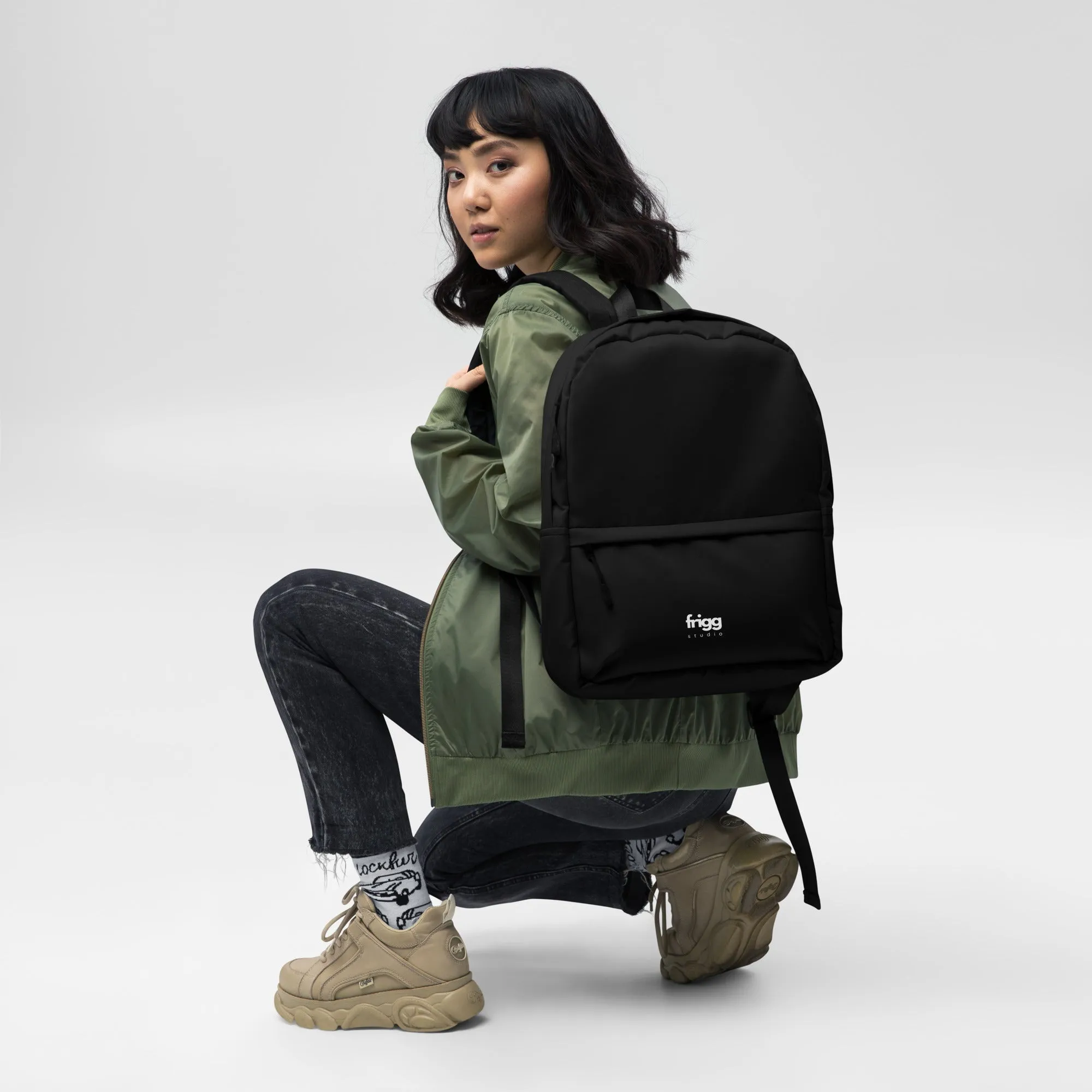BLACK - WATER-RESISTANT BACKPACK WITH LAPTOP POCKET