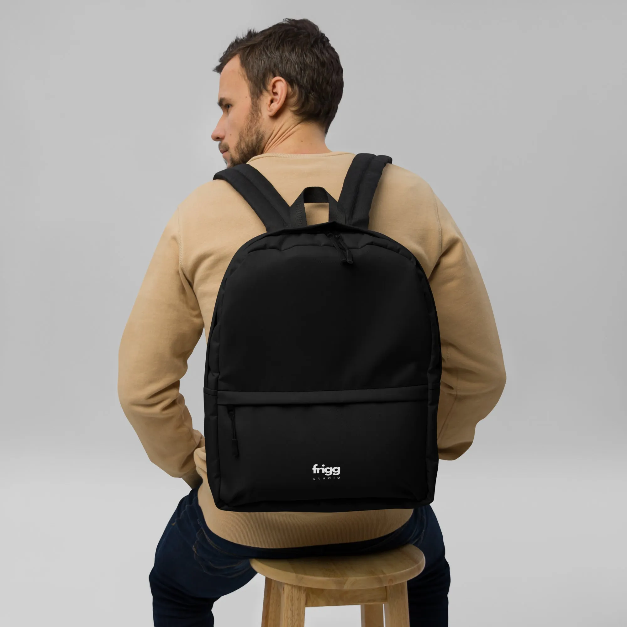 BLACK - WATER-RESISTANT BACKPACK WITH LAPTOP POCKET
