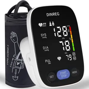 Blood Pressure Monitor Upper Arm for Home Use BP Machine 180 Reading Memory Adjustable Arm Cuff 8.7"-16.5" Large Display with Talking Function LED Background Light