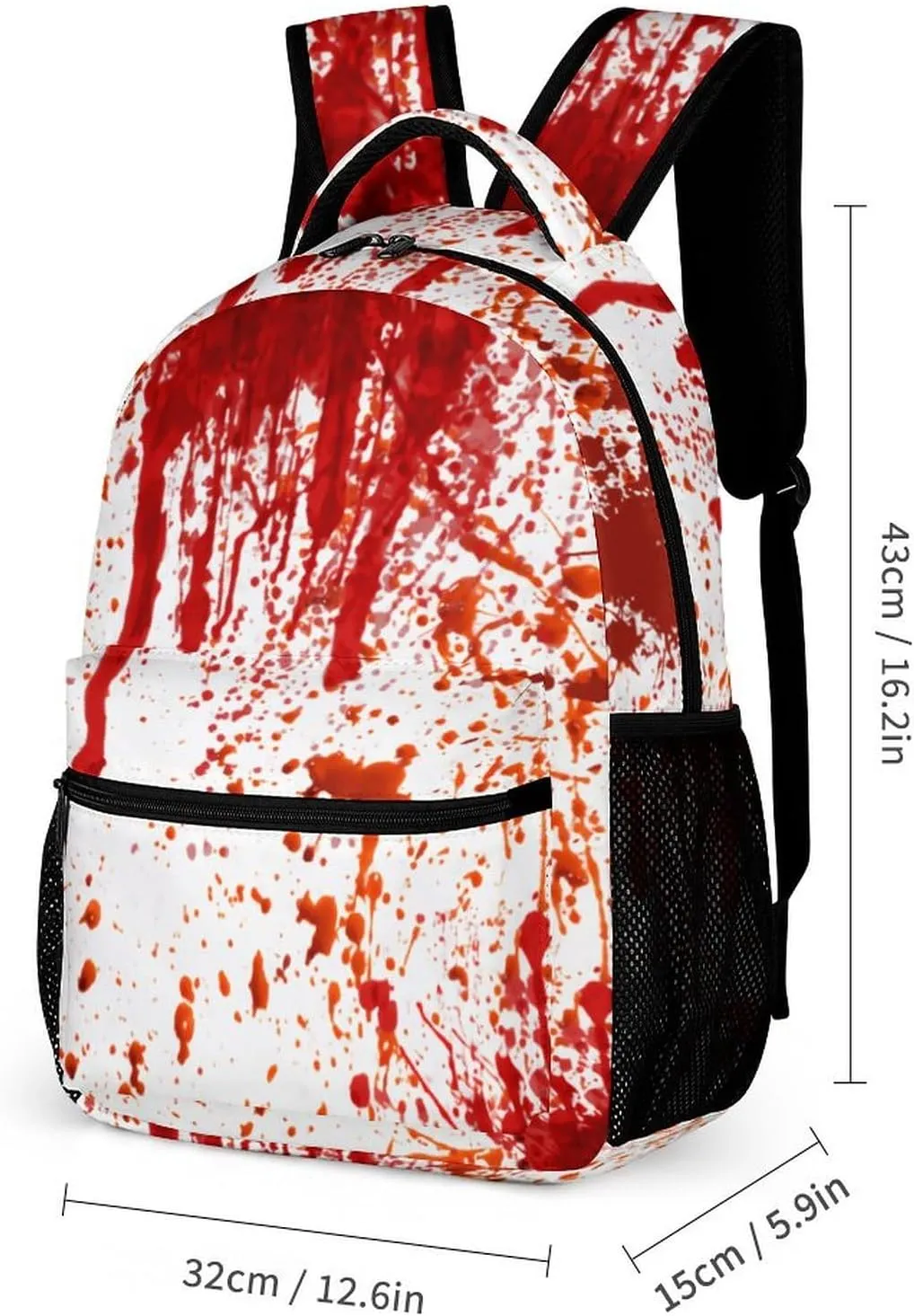 Blood Splatter Horror Large Capacity Portable Backpack Three Piece Set
