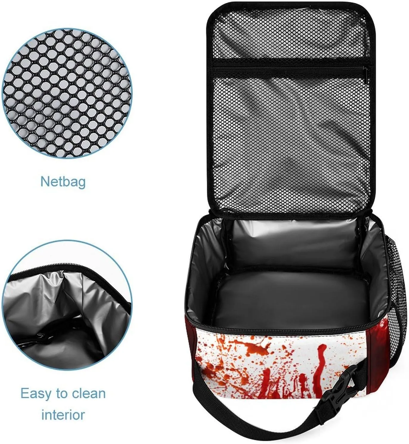 Blood Splatter Horror Large Capacity Portable Backpack Three Piece Set