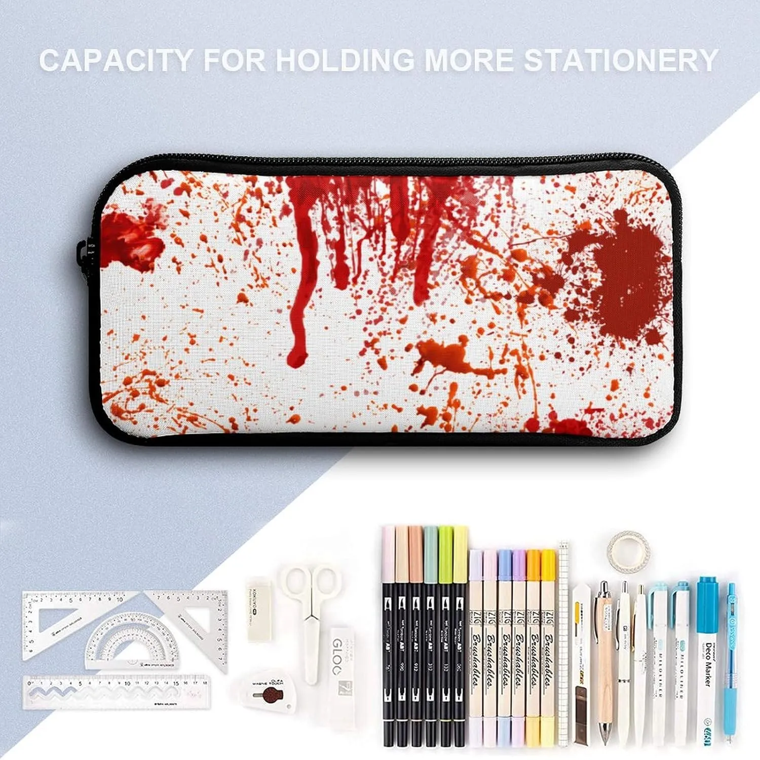 Blood Splatter Horror Large Capacity Portable Backpack Three Piece Set