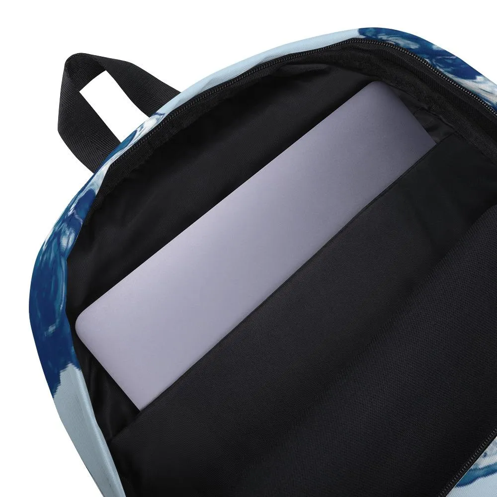 Blue Skull Polka  Backpack by Robert Bowen