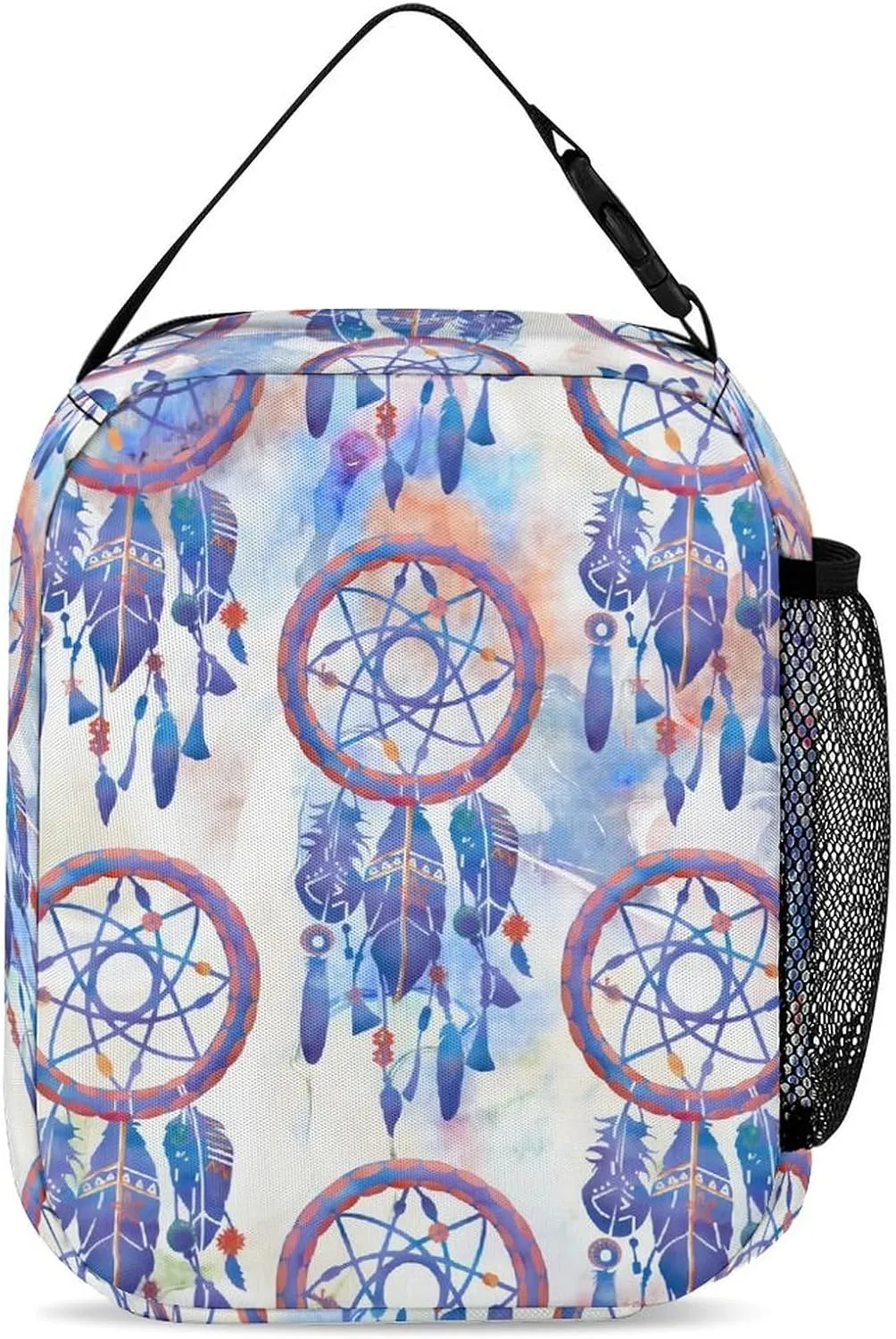 Blue Watercolor Dreamcatcher Modern Boho Large Capacity Portable Backpack Three Piece Set