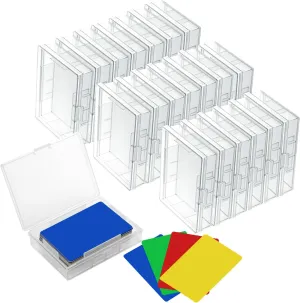 Blulu Card Deck Boxes Empty Plastic Storage Box Clear Playing Card Case Holder Game Organizers Box, Snaps Closed(36 Pcs)