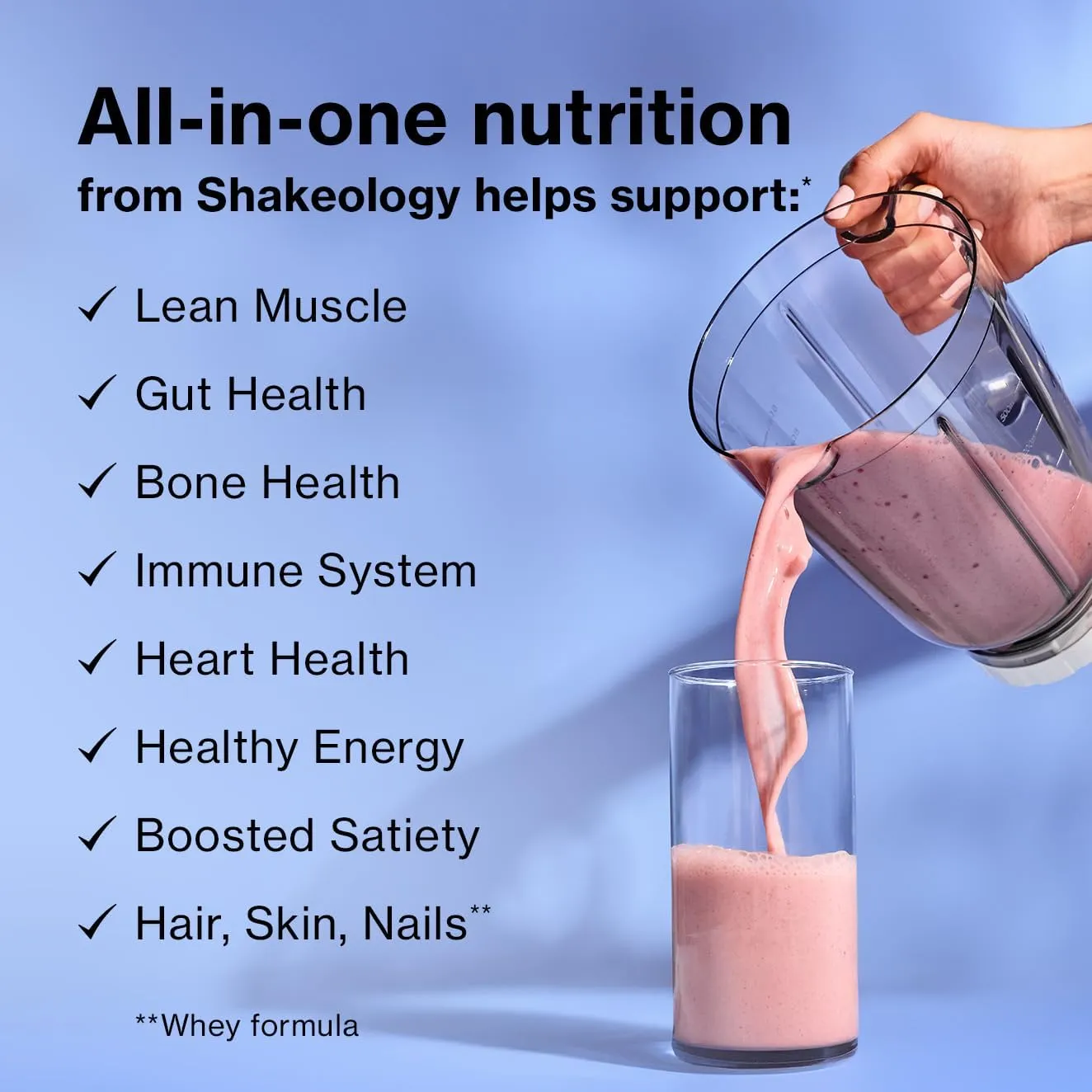 BODi Shakeology Plant Based Protein Powder Blend – Gluten-Free Shake with Vitamins and Minerals – Helps Support Weight Loss, Lean Muscle, Gut Health - Tropical Strawberry, 14 Servings