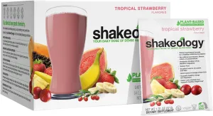 BODi Shakeology Plant Based Protein Powder Blend – Gluten-Free Shake with Vitamins and Minerals – Helps Support Weight Loss, Lean Muscle, Gut Health - Tropical Strawberry, 14 Servings