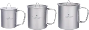 Boundless Voyage Titanium Cup with Lid Outdoor Camping Ultralight Water Tea Coffee Mug 200ML/300ML/450ML (3 Pcs (200 300 450ml))