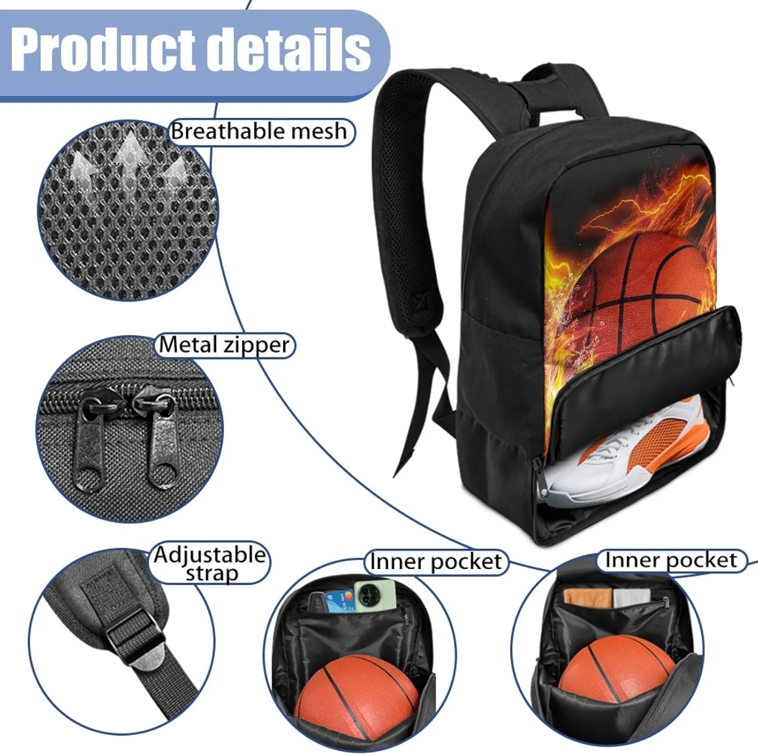 Boys Backpack with Shoe Compartment for Kids Children Equipment Bag