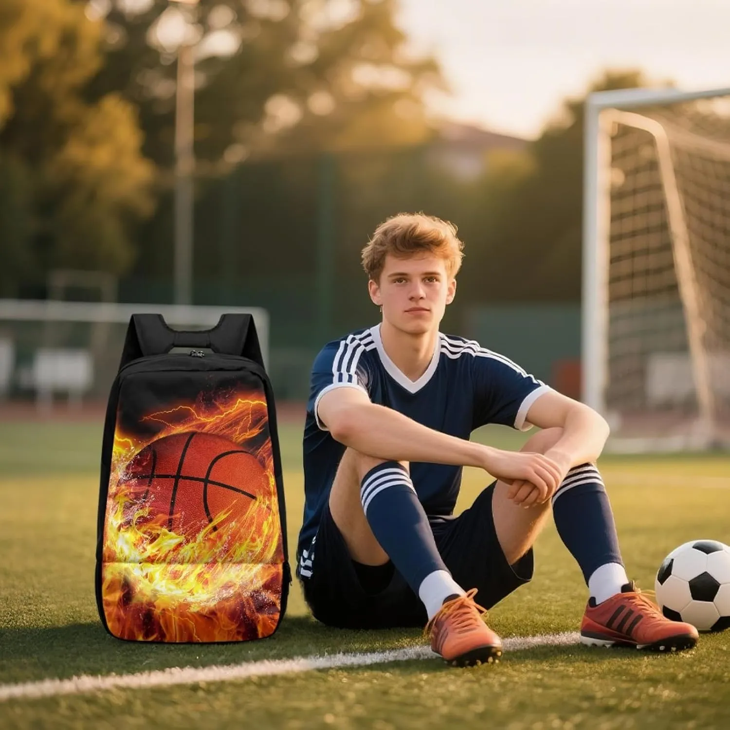 Boys Backpack with Shoe Compartment for Kids Children Equipment Bag