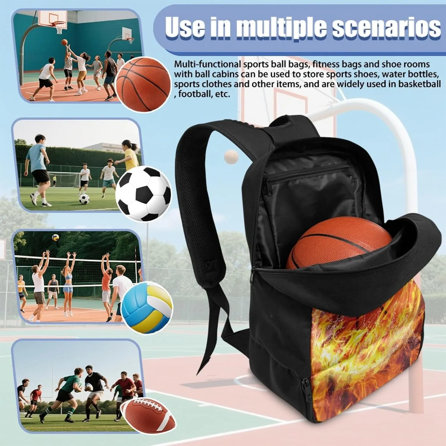 Boys Backpack with Shoe Compartment for Kids Children Equipment Bag