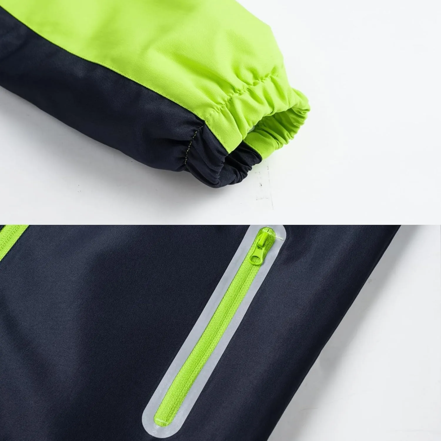 Boys Rain Jacket with Detachable Hood Lightweight Raincoats for Kids