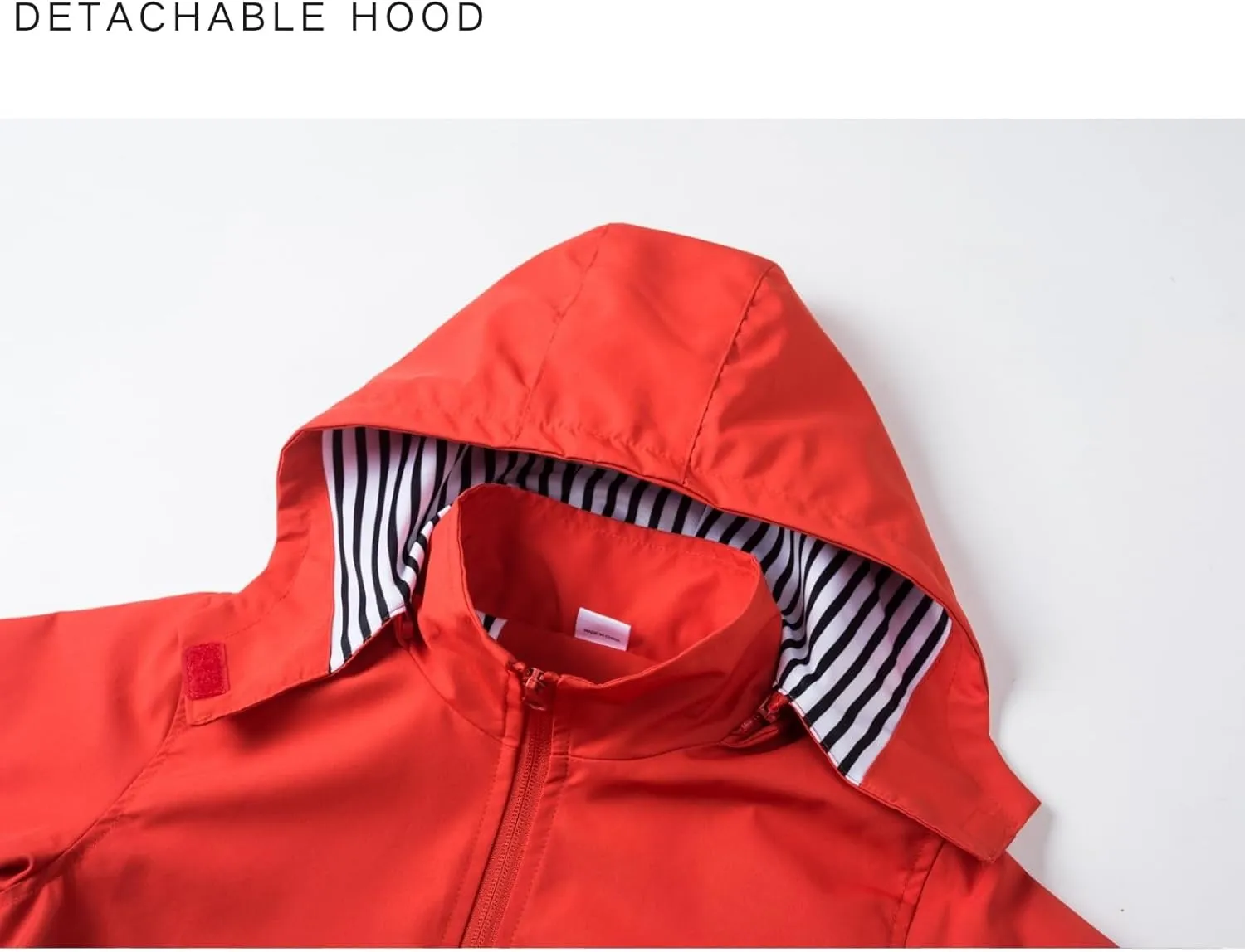 Boys Rain Jacket with Detachable Hood Lightweight Raincoats for Kids