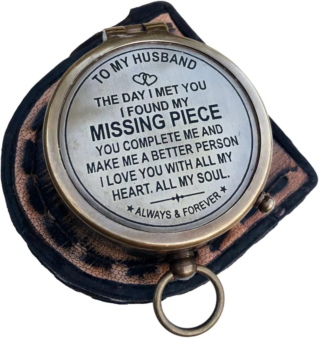 Brass Compass Gift Engravable Compass Camping Hiking Compass, Birthday Gifts Nautical Gift Unique Gift with Leather Carry Case Pirates Compass, Gift Compass, Marine Compass