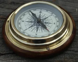 Brass Compass Magnifying Navigational Magnetic 5" Sailing Ship Boat Desk Compass Gift for Husband
