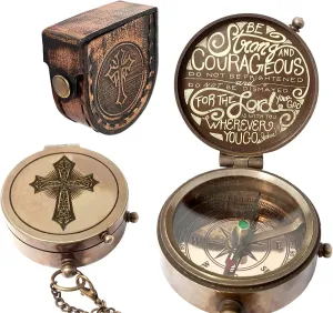 Brass Nautical - Brass Compass Engraved Gift for Son, Grandson, Daughter, Baptism, Confirmation Communion Godson Church Graduation Day