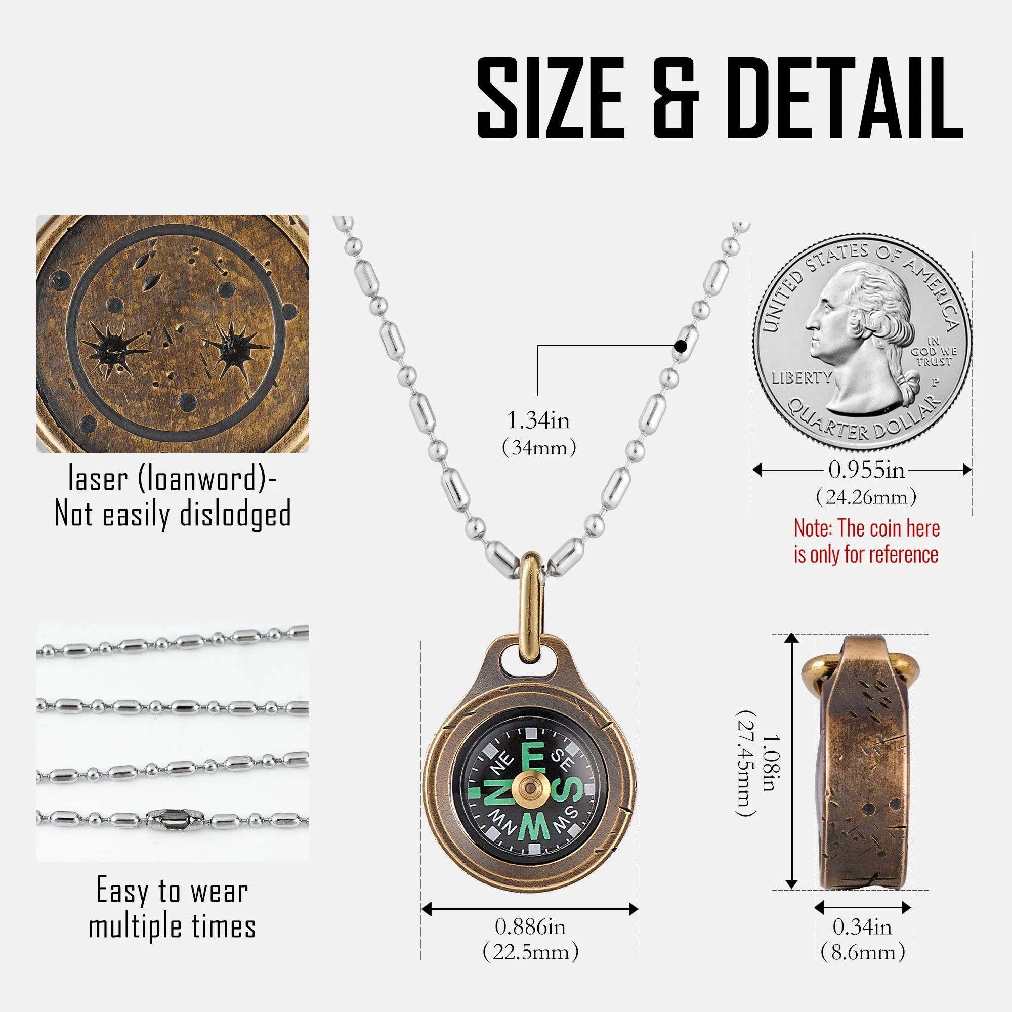 Brass/Titanium CMP Compass