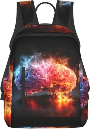 BREAUX Left and Right Brain Advantage Lightweight Backpack Travel Shoulder Bag Laptop Backpack High Density Twill Composite Fabric