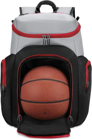 BROTOU Basketball Backpack with Ball Compartment, Custom Football Bag, Soccer Backpack for Rugby/Volleyball/Baseball, Large Capacity Sports Equipment Bags for Men/Women