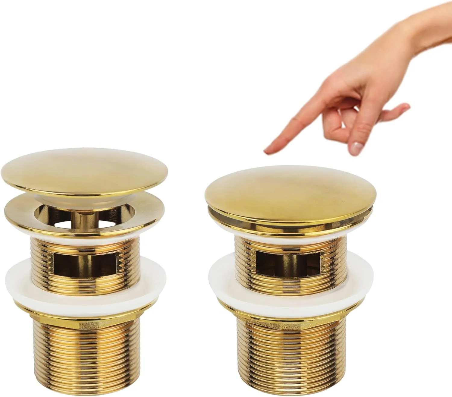 Brushed Gold Freestanding Bathtub Drain Stopper, Compatible with Freestanding Bathtub Drain Rough-in Kit