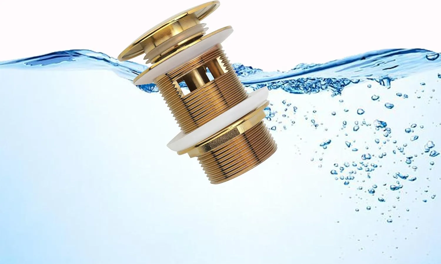 Brushed Gold Freestanding Bathtub Drain Stopper, Compatible with Freestanding Bathtub Drain Rough-in Kit