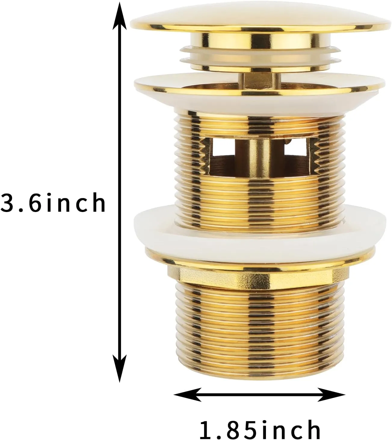 Brushed Gold Freestanding Bathtub Drain Stopper, Compatible with Freestanding Bathtub Drain Rough-in Kit