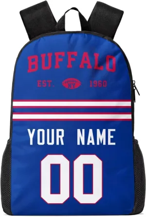 Buffalo Custom Backpack High Capacity,Laptop Bag Travel Bag,Add Personalized Name And Number£¬Gifts For Football Fans