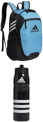 Bundle of adidas Stadium 3 Sports Backpack, Team Light Blue, One Size   adidas unisex 750 ML (28 oz) Stadium Refillable Plastic Sport Water Bottle, Black