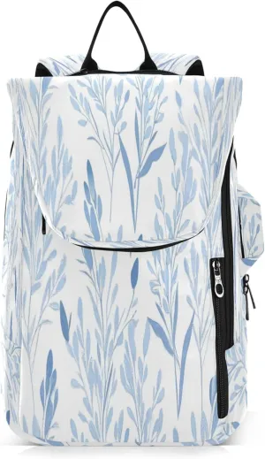 Burbuja Blue Wispy Wildflower Tennis Bag for Women Men, Foldable Gym Bag Water Resistant Racquet Holder for Badminton Tennis Pickleball Squash