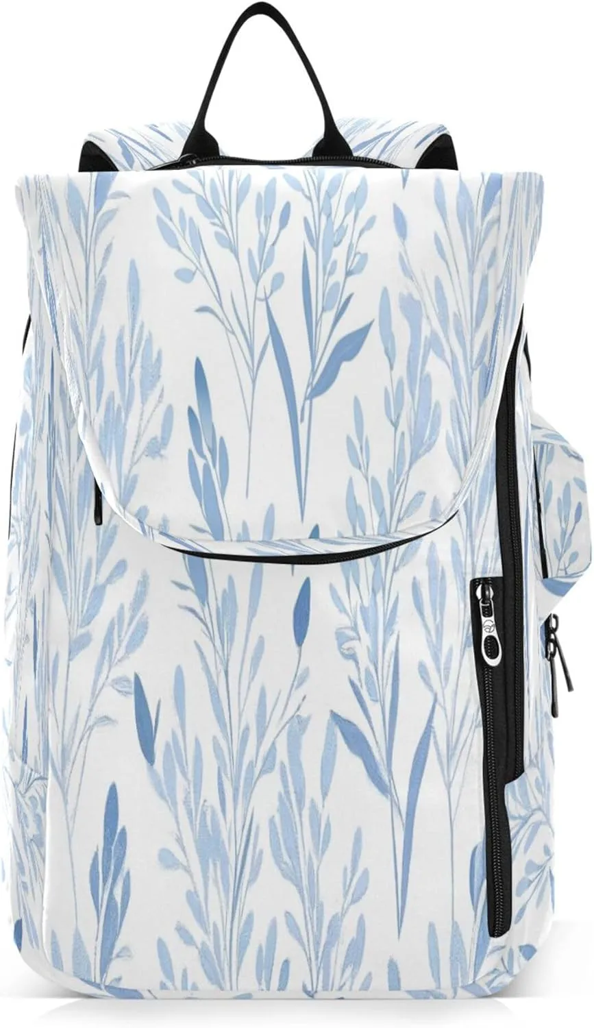 Burbuja Blue Wispy Wildflower Tennis Bag for Women Men, Foldable Gym Bag Water Resistant Racquet Holder for Badminton Tennis Pickleball Squash