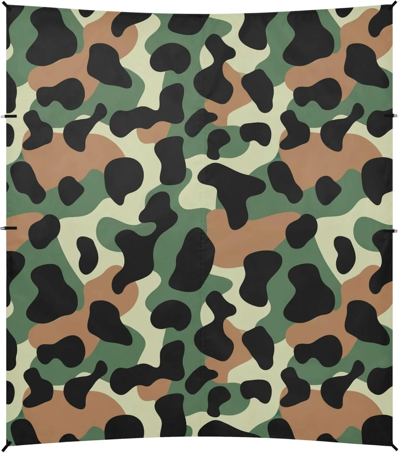 Burbuja Camouflage Beach Canopy Windproof Beach Tent Sun Shade with 4 Sandbags & Sand Shovel, Portable Sun Shelter for Family Camping Picnic