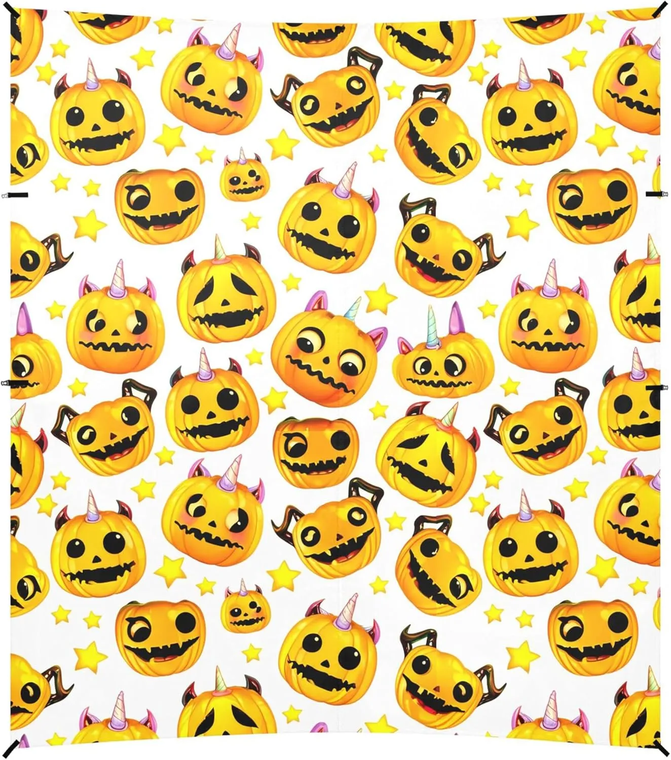 Burbuja Halloween Pumpkins Beach Canopy Windproof Beach Tent Sun Shade with 4 Sandbags & Sand Shovel, Portable Sun Shelter for Family Camping Picnic