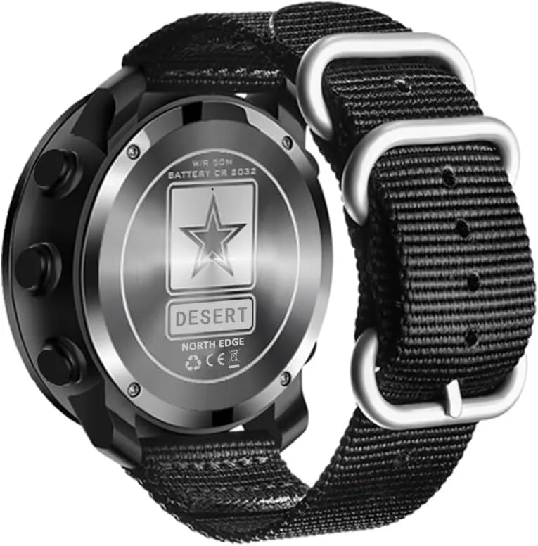 CakCity Military Tactical Watch for Men - Outdoor Sports Watch with Compass, Barometer, Altimeter, and Step Counter - Hiking Digital Wrist Watch