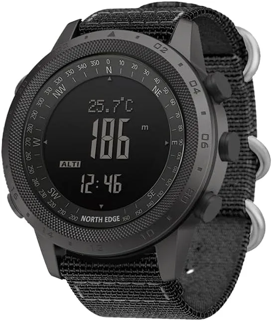 CakCity Military Tactical Watch for Men - Outdoor Sports Watch with Compass, Barometer, Altimeter, and Step Counter - Hiking Digital Wrist Watch